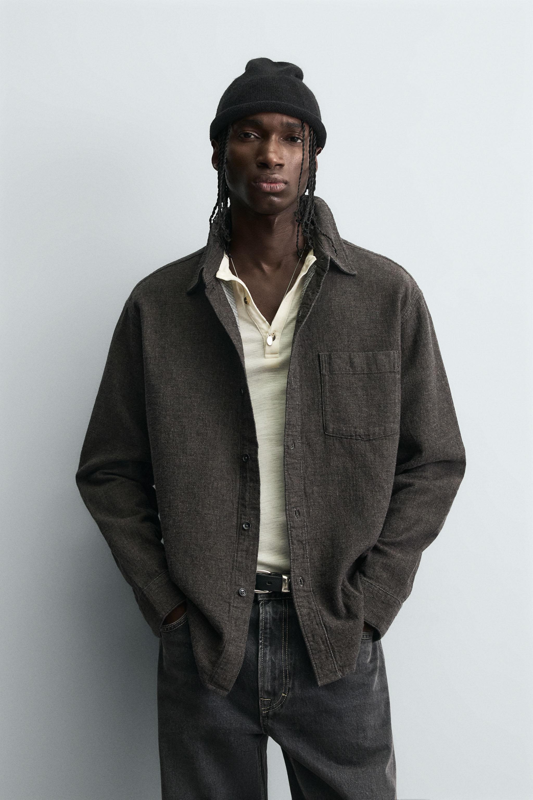 RELAXED FIT TEXTURED OVERSHIRT